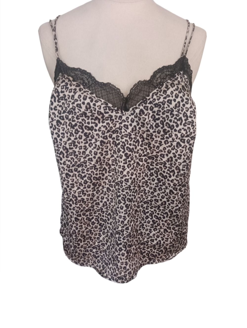 Abercrombie & Fitch Leopard Cheetah Animal Print Lace Trim Camisole Size S